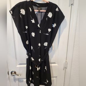 Worthington Black and White Floral Dress